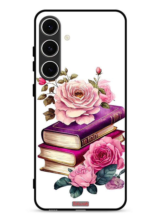 Tolwak Samsung Galaxy S24 FE 5G Protective Case Cover Roses And Books - Image 1