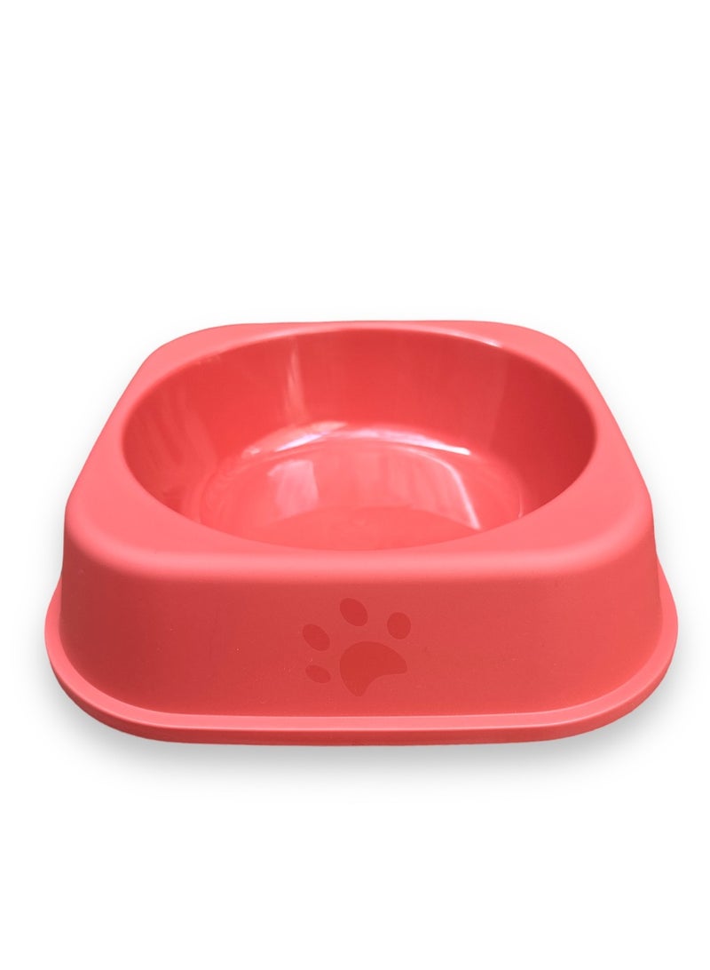 Plastic Cat Food Bowl - Anti-Tip Cat Meal Plate with Cool Colors, Water & Rice Basin for Pets Medium - Image 1