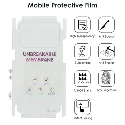 Blyton Back Screen Protector | Transparent Matte TPU Film Scratch Guard, Case-Friendly, Compatible with iPhone 17 Pro (Back & Side) - Image 5