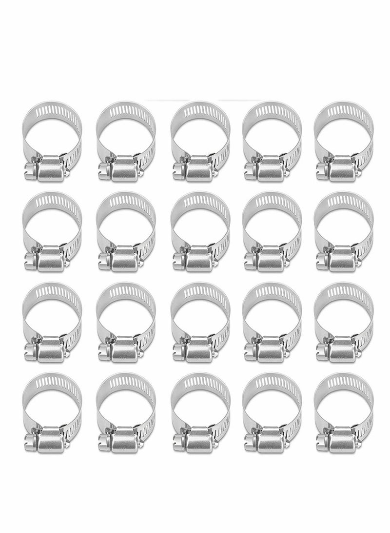 SYOSI Hose Clamp Set, Adjustable 304 Stainless Steel Worm Gear Hose Clamps for Pipe, Intercooler, Plumbing, Tube, Fuel Line, Automotive and Mechanical Applications (20 Pcs, 32-44 Mm)  - Image 1
