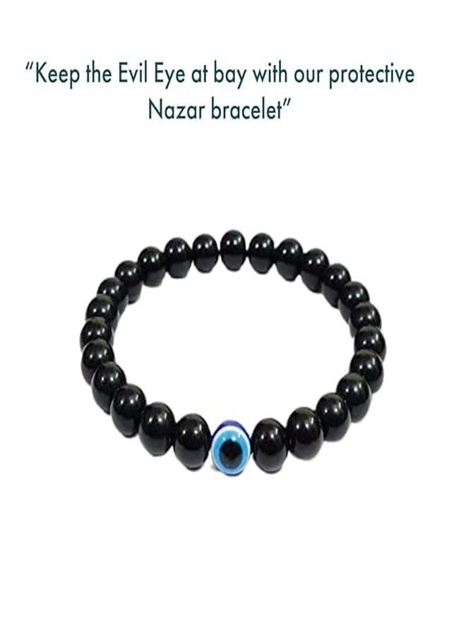 BEAUTIVIA Evil Eye Couple Bracelet Black Nazar Suraksha Kavach Bracelet Elastic Stretchable Men Women Unisex Friendship Band Evil Eye Bracelet (Pack of 2) - Image 5