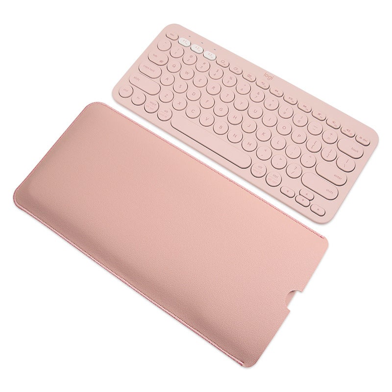 Solid Color Logitech K380 Leather Keyboard Bag Storage Bag Lightweight Portable Sleeve Dustproof And Waterproof Protective Cover - Image 2