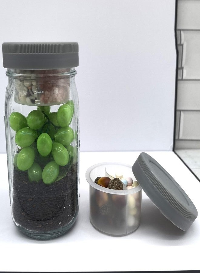 QurHapzy Salad Divider Cups Separate Vegetable and Dressing for 3.38 Inch Wide Mouth Mason Jar,Overnight Oats Containers for Dried and Wet Foods,NO JAR(2 Pack) - Image 5
