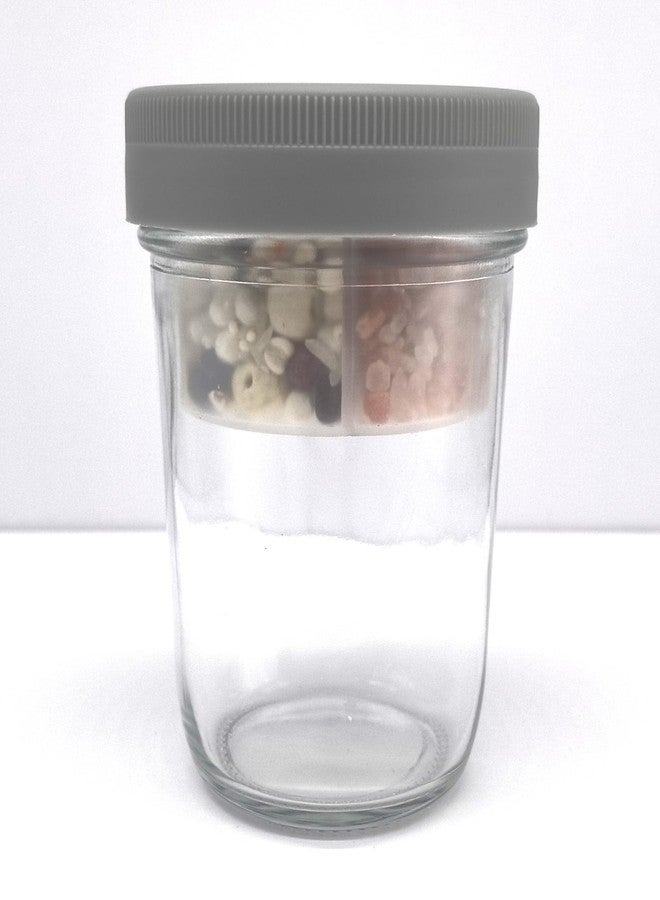 QurHapzy Salad Divider Cups Separate Vegetable and Dressing for 3.38 Inch Wide Mouth Mason Jar,Overnight Oats Containers for Dried and Wet Foods,NO JAR(2 Pack) - Image 4