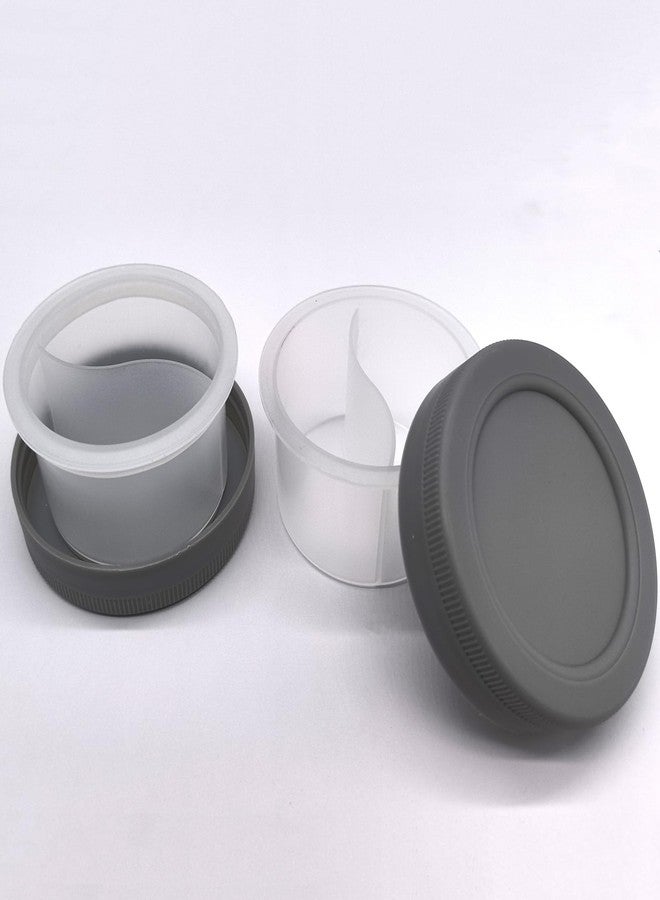 QurHapzy Salad Divider Cups Separate Vegetable and Dressing for 3.38 Inch Wide Mouth Mason Jar,Overnight Oats Containers for Dried and Wet Foods,NO JAR(2 Pack) - Image 3
