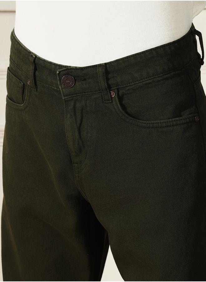 Dennis Lingo Men’s Olive Relaxed Fit Jeans  - Image 2