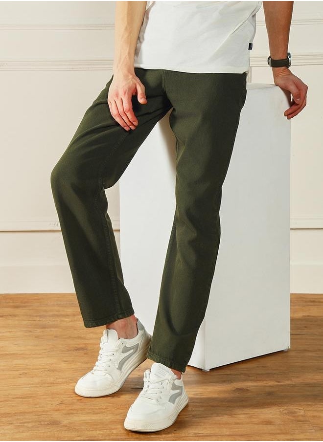 Dennis Lingo Men’s Olive Relaxed Fit Jeans  - Image 3