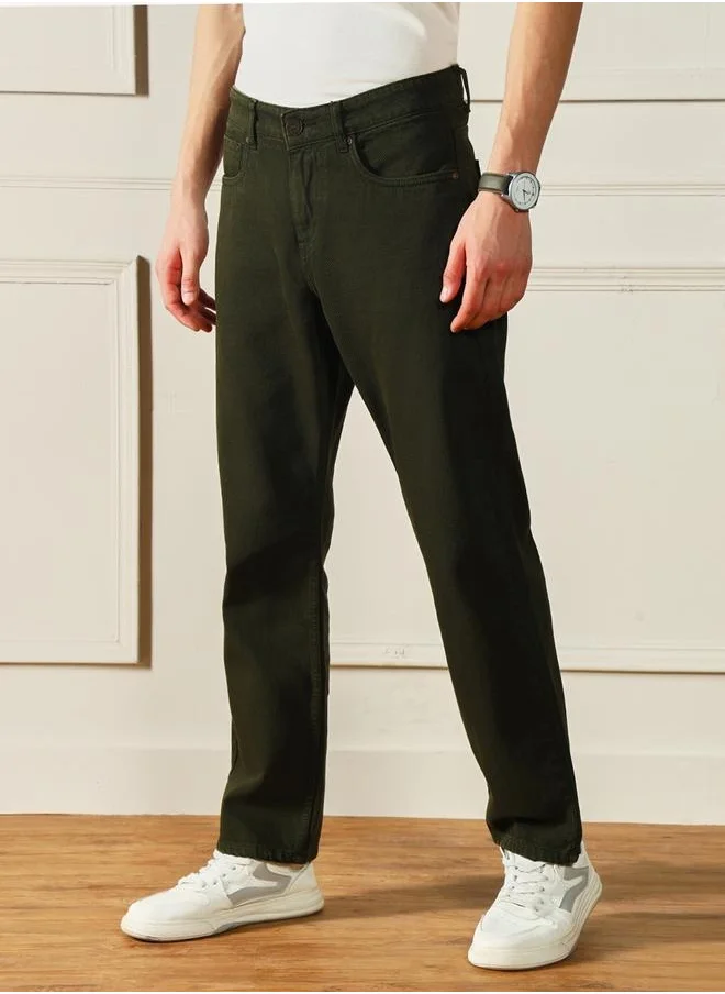 Dennis Lingo Men’s Olive Relaxed Fit Jeans