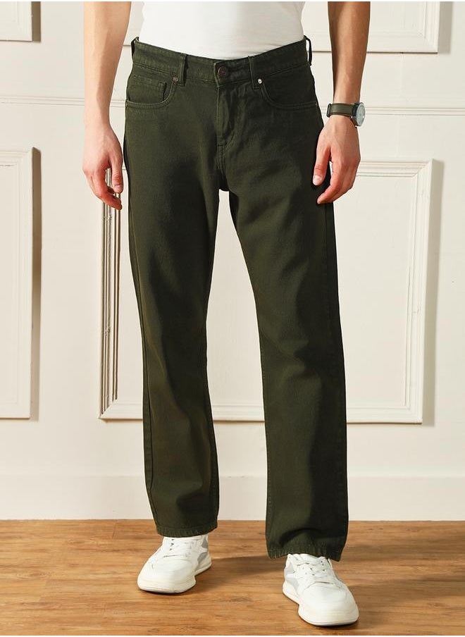 Dennis Lingo Men’s Olive Relaxed Fit Jeans  - Image 5