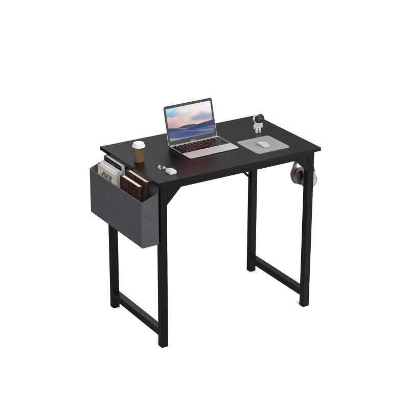 DUMOS 32 Inch Office Small Computer Desk Modern Simple Style Writing Study Work Table for Home Bedroom  Wood Black