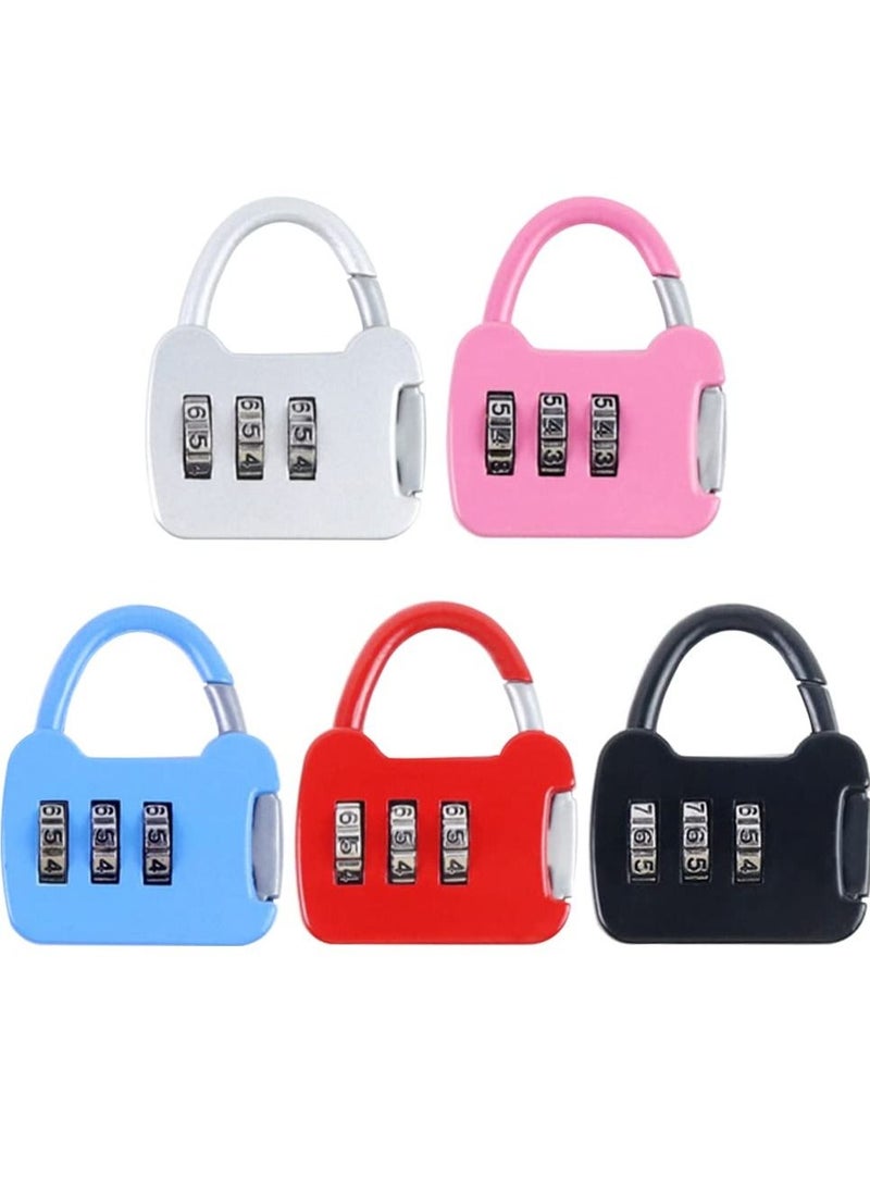 SYOSI Luggage Locks Suitcase Locks , 3 Digit Combination Lock, Luggage Lock, Anti Theft Locker Combination Padlock with Alloy Body, for Luggage, Gym, Travel Bag, Suitcase (5PCS)  - Image 1