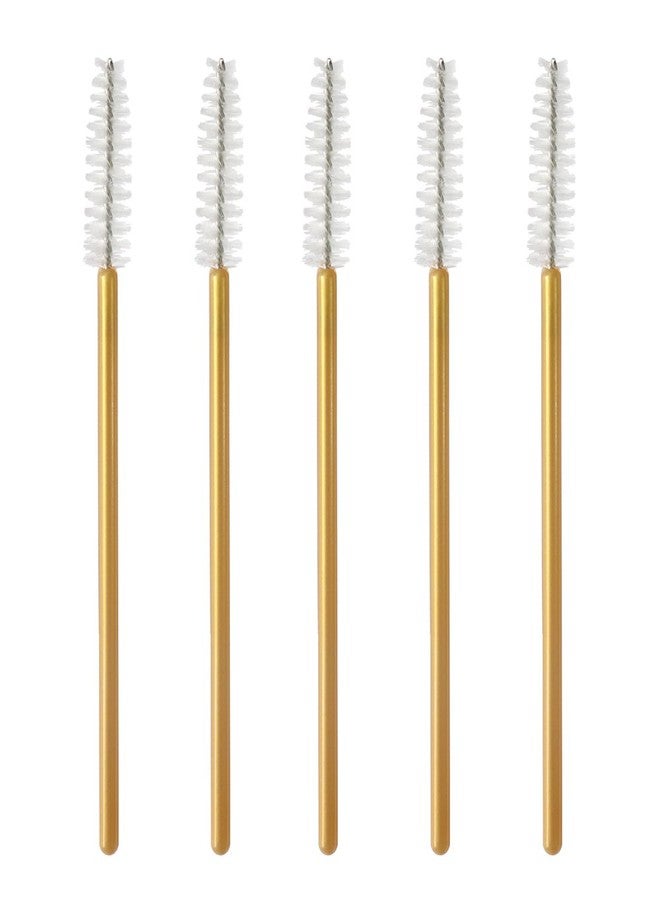 MyAoKuE-UP 300 Pcs Disposable Mascara Wands Brushes Eyelash Extensions Eye Lash Wand Makeup Applicators Tool, Gold/White - Image 2