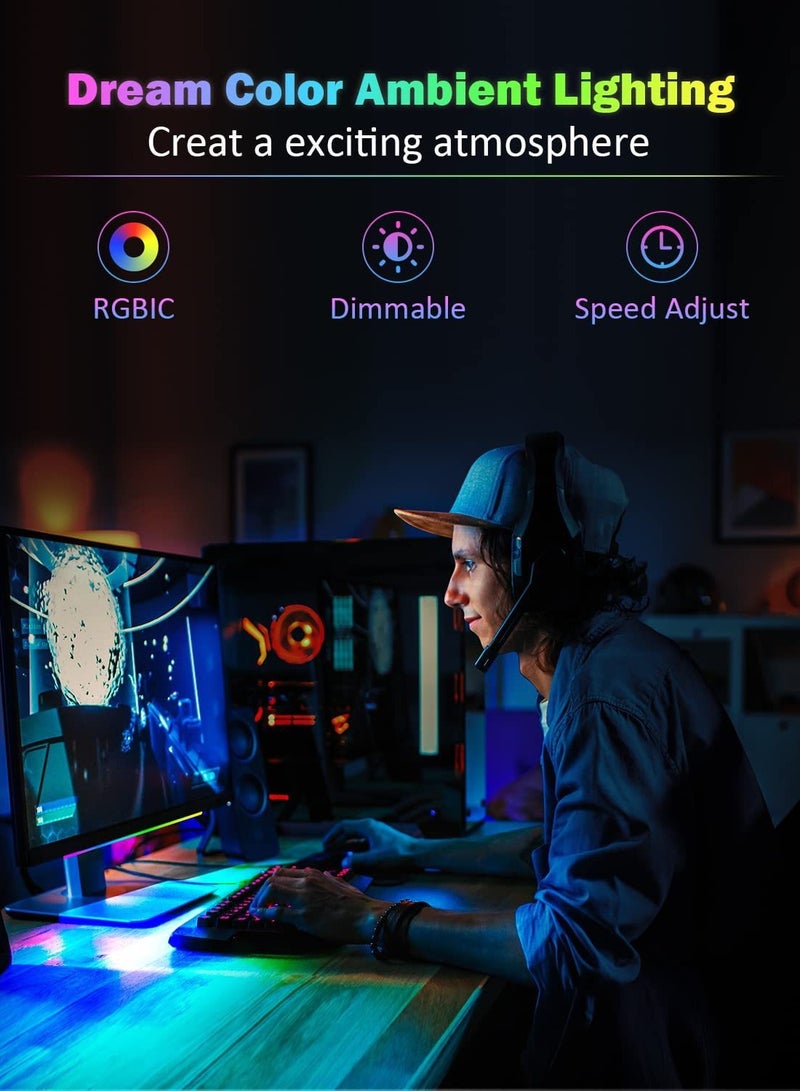 5V USB RGB Gaming Atmosphere Light Strip, Smart Color-Changing LED Backlight for TV & Computer, Desktop Ambient Lighting for Gaming Setup - Image 5