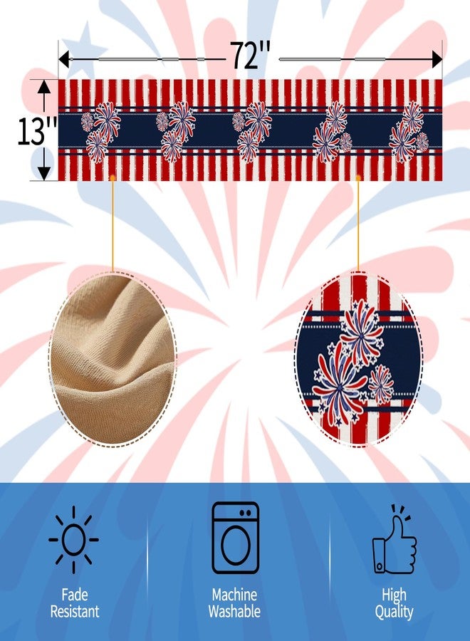 Oeyliz Memorial Day Decorations Table Runner 4th of July Decorations Table Runner Fourth of July Decor 13 x 72 inch Independence Day Kitchen Dining Table Decor Home Party Decor - Image 4