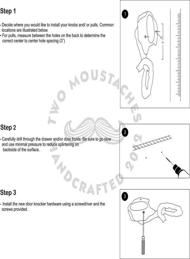 Two Moustaches Elephant Design Moulded Ring Brass Door Knocker - Image 3