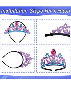 Mordely 6 Piece Jewellery for Children Little Girls, Jewellery Set Child Mermaid Kits, Princess Dress Up Accessories Set, Crown Earrings, Necklaces, Bracelets, Rings, for Role Play  - Image 4