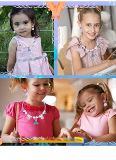 Mordely 6 Piece Jewellery for Children Little Girls, Jewellery Set Child Mermaid Kits, Princess Dress Up Accessories Set, Crown Earrings, Necklaces, Bracelets, Rings, for Role Play  - Image 5