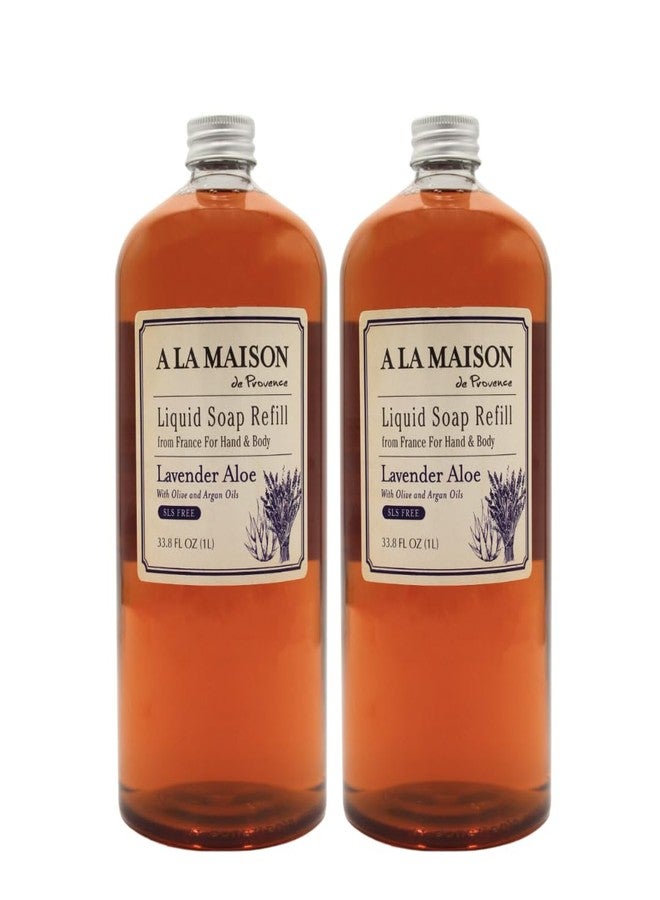 A LA MAISON Lavender Aloe Natural Hand Wash Made with Essential Oils - Biodegradable, Plant-Based, Vegan, Cruelty-Free 33.8 Fl Oz Pouch, 2 Pack - Image 1