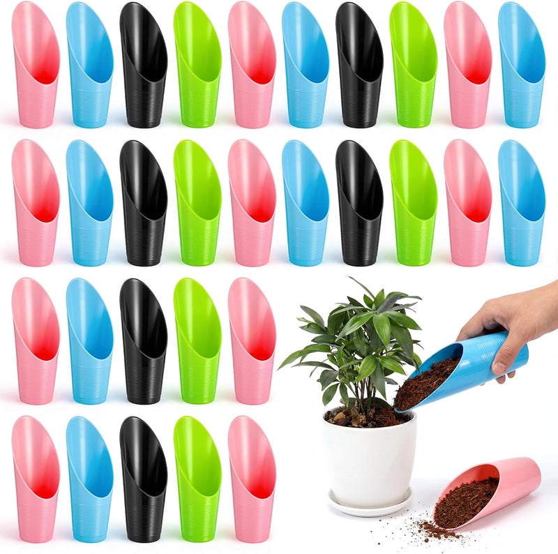 Lothee 48 Pcs Bonsai Soil Scoops Small Plastic Garden Soil Scoop Set Colorful Small Potting Shovel for Garden Tools - Image 1