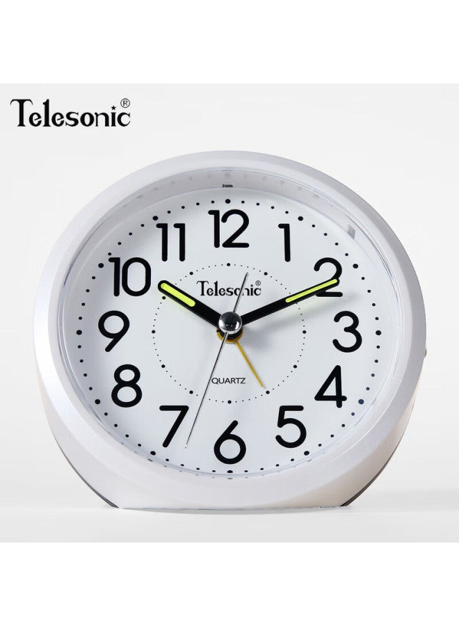 Telesonic Alarm Clock For Students, Wake-up Aid With Night Light, Sleep-inhibiting Small Alarm Clock, High Volume Loud Alarm For High School Students, Multifunctional Lazy Person's Silent Bedroom Bedside Clock For Childre - Image 1