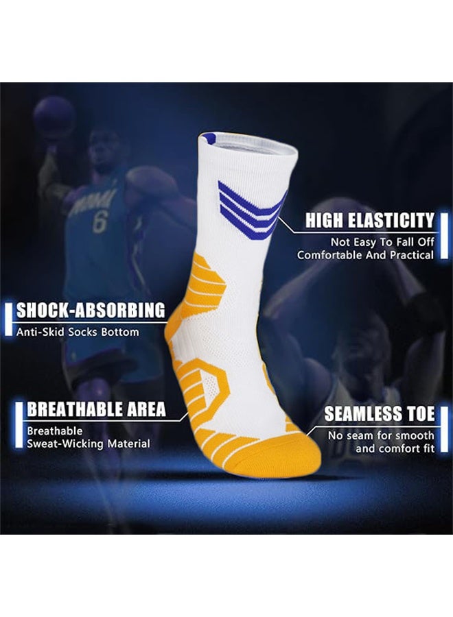 HOMESTAR 2 Pairs Basketball Players' Athletic Socks, Basketball Crew Socks, Cotton Moisture Wicking Socks for Men - Image 2
