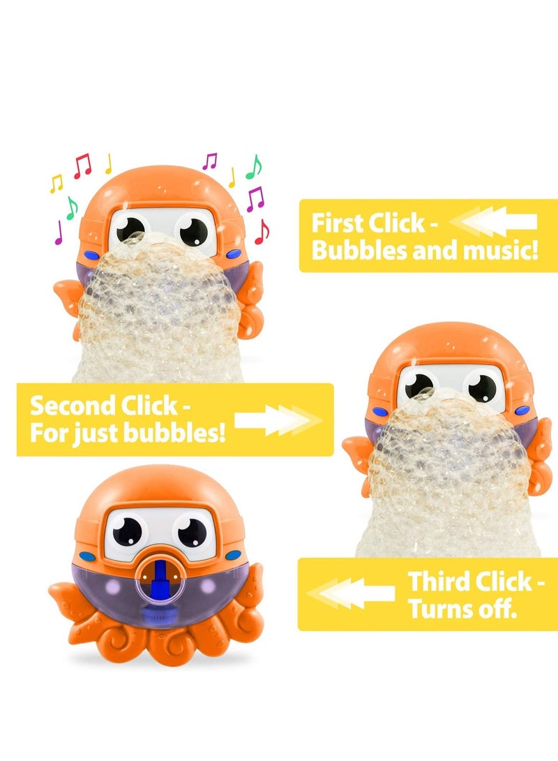 Bubble Bath Maker for The Bathtub. Blows Bubbles and Plays 24 Children Songs Baby, Toddler Kids Bath Toys Makes Great Gifts for Toddlers Sing Along Bath Bubble Machine