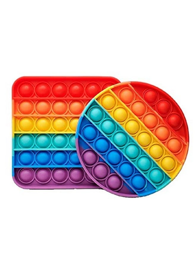 TEMSON Pop Fidget Toy Push Pop Bubble Fidget Sensory Toy for Kids and Adults Fidget Popper Stress Reliever Sensory Fidget Poppers (Set of 2) Design - Image 2