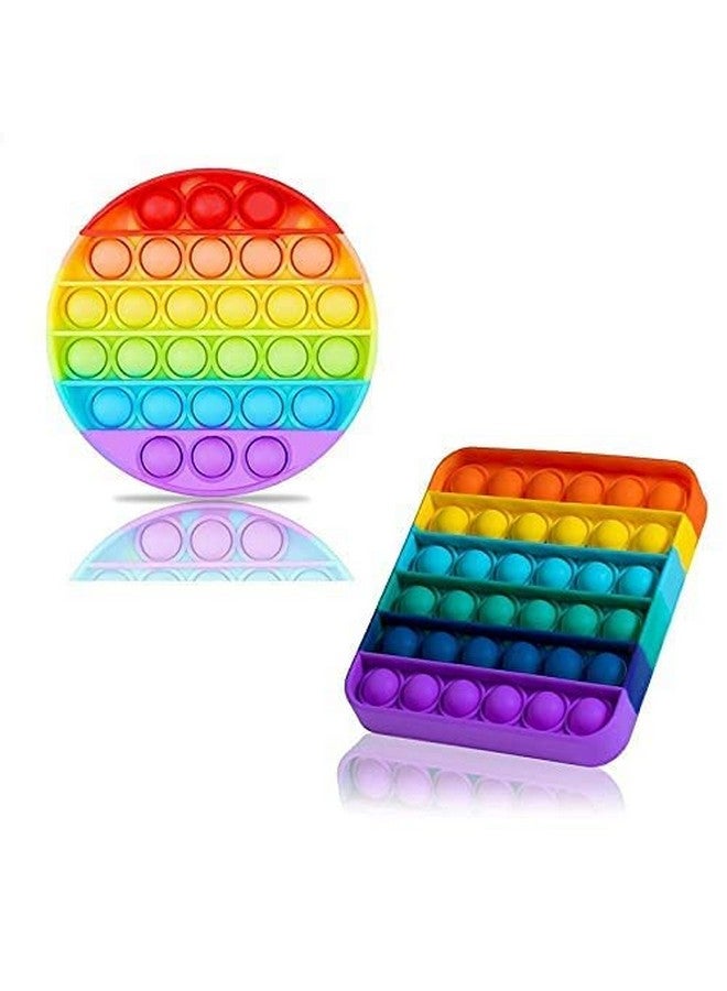 TEMSON Pop Fidget Toy Push Pop Bubble Fidget Sensory Toy for Kids and Adults Fidget Popper Stress Reliever Sensory Fidget Poppers (Set of 2) Design - Image 1