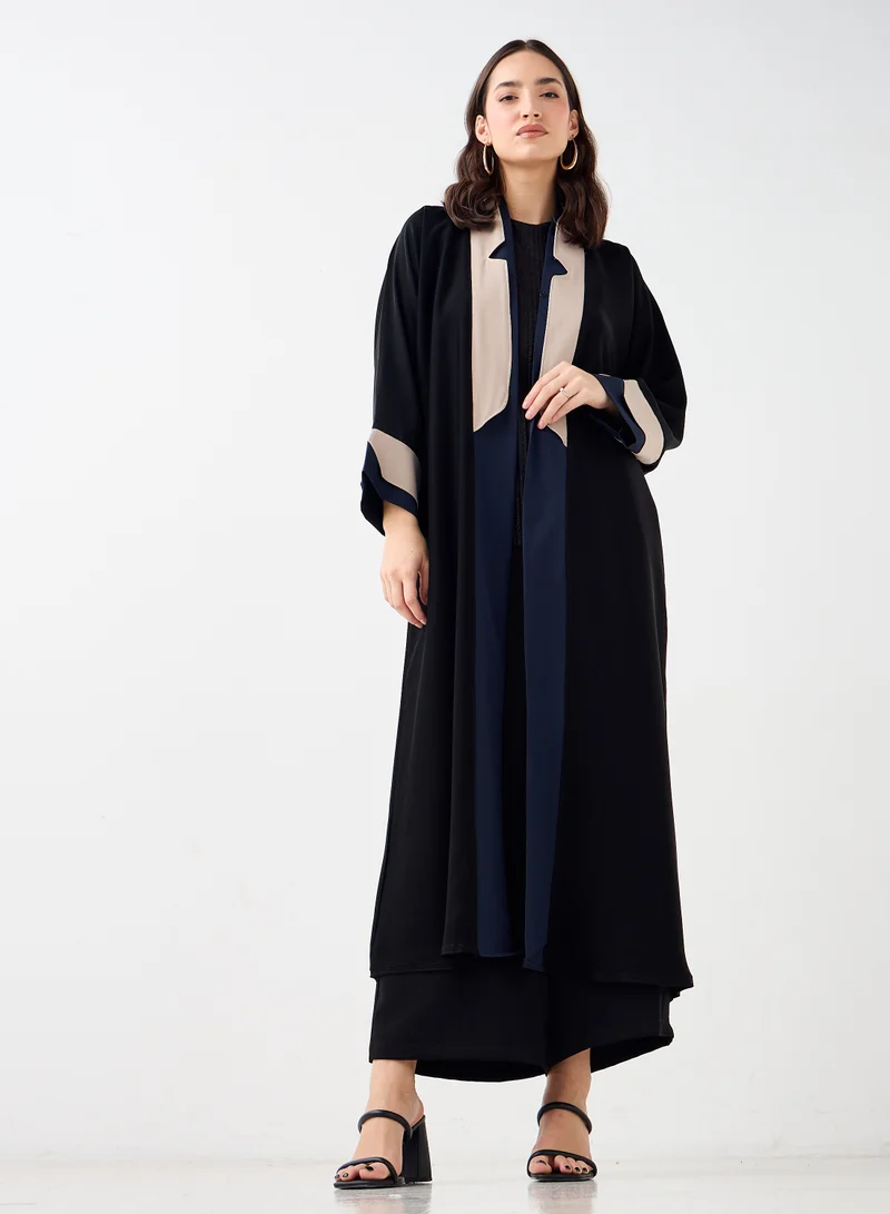 Hadiyath Al Madinah Classic Black Abaya - HM