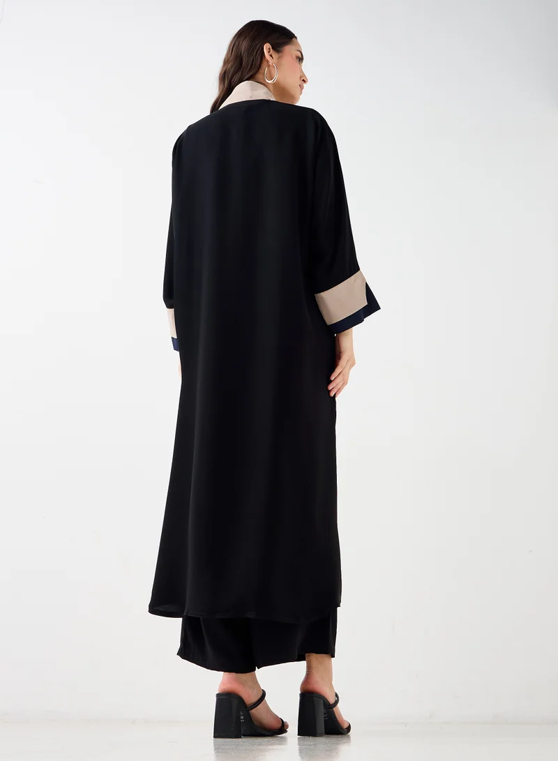 Hadiyath Al Madinah Classic Black Abaya - HM