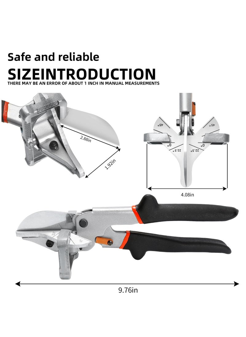 KASTWAVE - Miter Shears for Shoe Molding & Quarter Round - Adjustable Angle Cutting Tool, 1/4 Cutter Hand Tool for Molding Crafting, Angles at 22.5, 45, 90, 112.5, 135 Degrees - Image 1