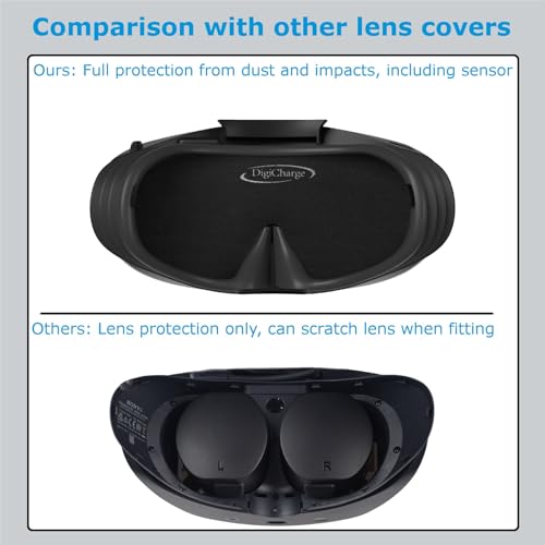 Digicharge Lens Protective Cover for PS VR2, PS VR 2 Glasses Cap, PSVR2 Protector Dustproof & Anti-Scratch Lens Shield, 14mm Thick Foam, Protects All Headset from Dust including sensor, Not Just Lens - Image 5