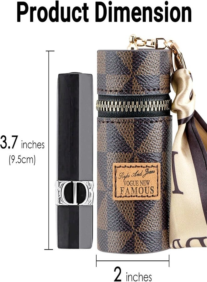 KARTUNBOX Mini Lipstick Case Keychain, Glossy Leather Lip Gloss Bag for Girls, Small Makeup Storage Organizer Pouch, Metal Keyring Holder - Image 4
