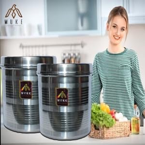 MUKE stainless steel dabba kitchen container food grade storage utility container steel box 2pcs of 45 kg to 5kg - Image 2