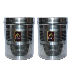 MUKE stainless steel dabba kitchen container food grade storage utility container steel box 2pcs of 45 kg to 5kg - Image 1