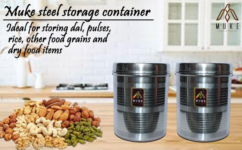 MUKE stainless steel dabba kitchen container food grade storage utility container steel box 2pcs of 45 kg to 5kg - Image 4