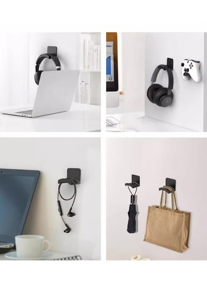 2 PACK Headphone Stand Headset Holder, Adhesive Gaming Earphones Hanger, Universal Desk Wall Mount Hook for All - Image 4