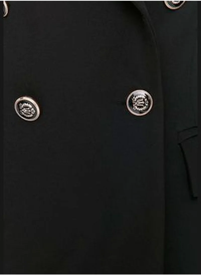 trendyol Black Regular Lined, Woven Blazer with Buttons TWOAW23BC00023