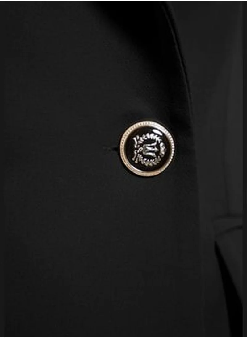 trendyol Black Regular Lined, Woven Blazer with Buttons TWOAW23BC00023