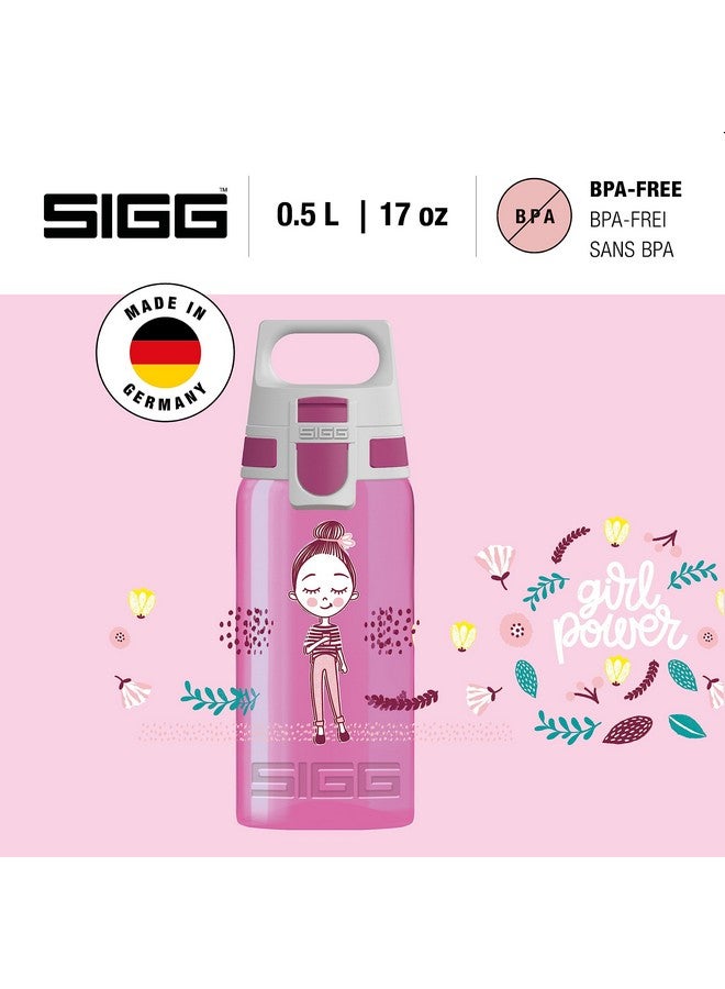 Sigg Kids Water Bottle Viva One Girls Way Leakproof Lid Dishwasher Bpa Free Sport And Bike One Hand Children'S Drink Bottle 17 Oz - Image 3