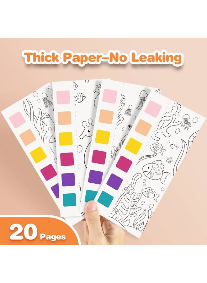 ZHOC Paint with Water Coloring Books for Kids, Pocket Mess Free Watercolor Painting Sets for Kids Ages 3 4 5 6 7 8+, Water Color Paint Set Arts and Crafts Gift for Boys Girls, Oceans - Image 4