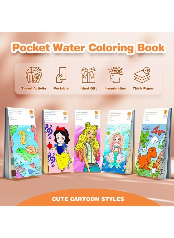ZHOC Paint with Water Coloring Books for Kids, Pocket Mess Free Watercolor Painting Sets for Kids Ages 3 4 5 6 7 8+, Water Color Paint Set Arts and Crafts Gift for Boys Girls, Oceans - Image 3