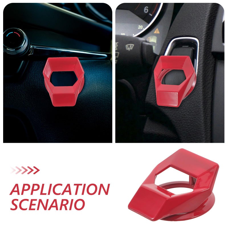 Crimson Car Engine Start Button Ring Cover Universal Push To Start Protector - Image 4