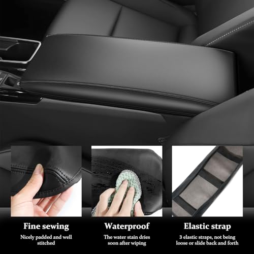 REMOCH Center Console Armrest Cover for Toyota Camry Accessories 2025 2026 Interior Camry (LE/SE/XLE/SXE) Leather Arm Rest Seat Middle Console Box Lid Protector (Black) - Image 4