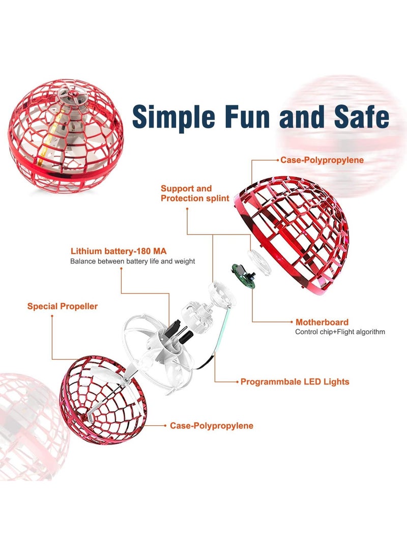 لعبة كرة طائرة شبكية للأولاد من ميري هوم: كرة دوارة بوميرانج كوميك جلوب 2024، طائرة صغيرة بدون طيار، لعبة طائرة دوارة للأطفال والمراهقين والكبار في الأماكن الداخلية والخارجية، لون أحمر - Image 2