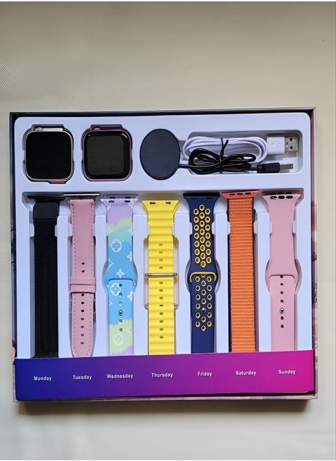 2 in 1 Atouch WT8 Ultra Max Smart Watch with 7 Straps Combo