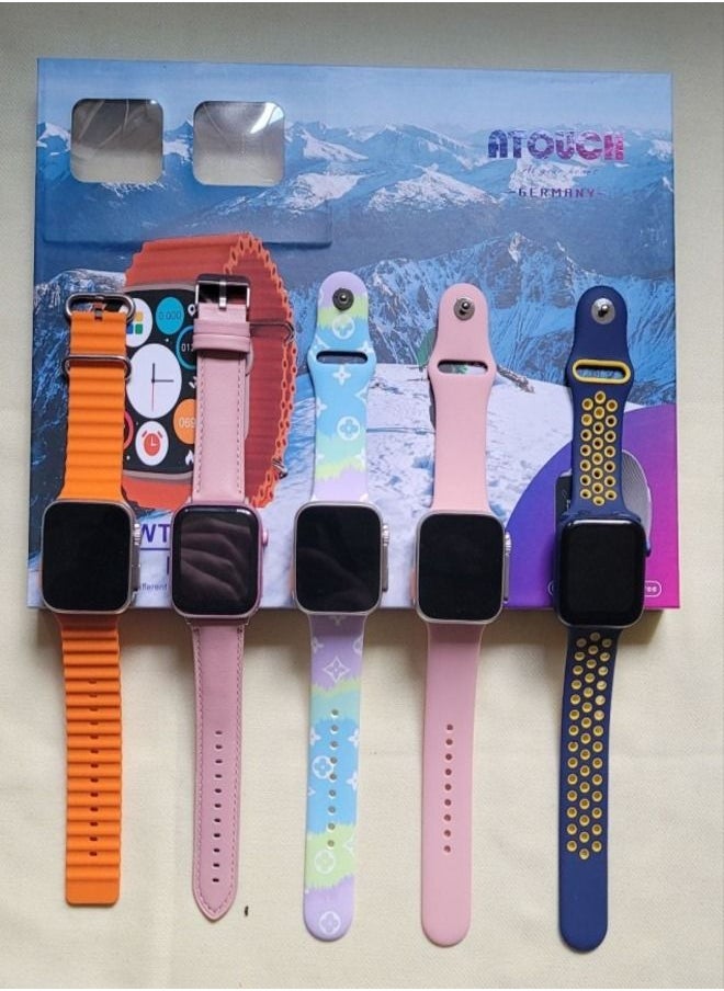 2 in 1 Atouch WT8 Ultra Max Smart Watch with 7 Straps Combo