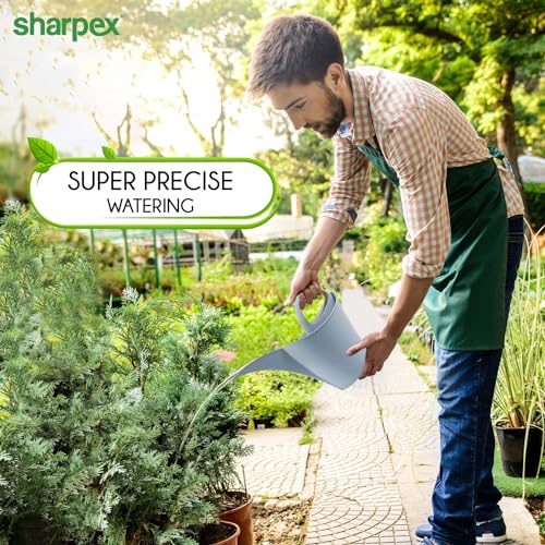 Sharpex Modern and Decorative Long Tip Watering Can 2L for Home Gardening Sprinkling Bucket |Heavy Duty PP Plastic Lightweight (Grey) - Image 2