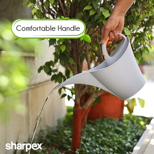 Sharpex Modern and Decorative Long Tip Watering Can 2L for Home Gardening Sprinkling Bucket |Heavy Duty PP Plastic Lightweight (Grey) - Image 3