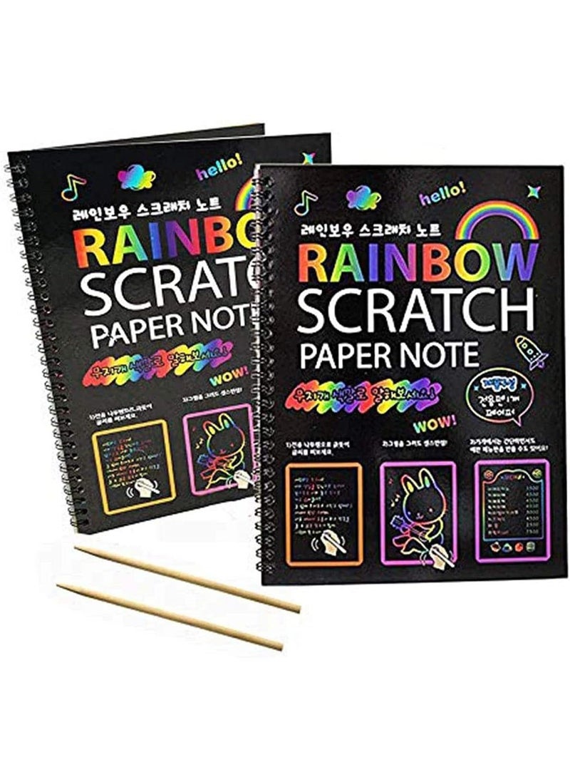 ChicAbode ورقة الخدش الجيدة مجموعة الفن الخدش مجموعة الفن للأطفال قوس قزح السحر ورقة الخدش للأطفال الحرف الفنية الخدش الأسود الرسم لوحات لعبة عيد ميلاد - Image 1